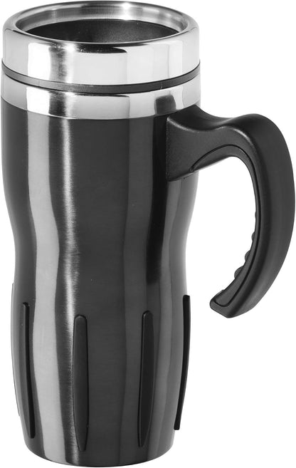 Multigrip Stainless Steel Thermal Travel Mug - 16oz, with slide open lid for hot and cold beverages.