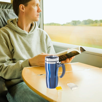Multigrip Stainless Steel Thermal Travel Mug - 16oz, with slide open lid for hot and cold beverages.