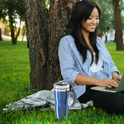 Multigrip Stainless Steel Thermal Travel Mug - 16oz, with slide open lid for hot and cold beverages.