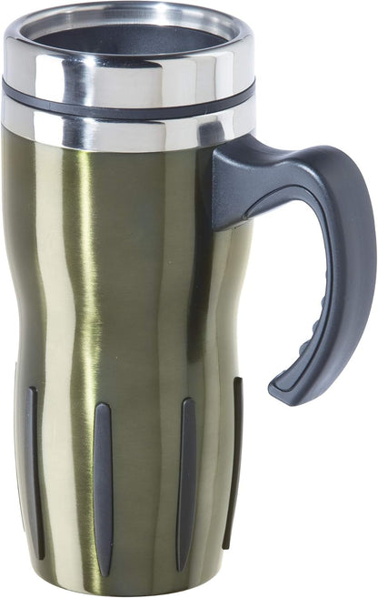 Multigrip Stainless Steel Thermal Travel Mug - 16oz, with slide open lid for hot and cold beverages.
