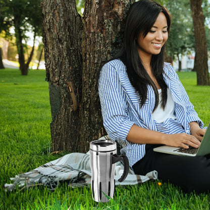 Multigrip Stainless Steel Thermal Travel Mug - 16oz, with slide open lid for hot and cold beverages.