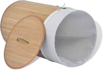 Bamboo Laundry Hamper with Removable Liner, Rectangular Storage Bin for Clothes, Toys, Lightweight Foldable Organizer for Bedroom, Bathroom, Nursery