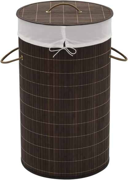 Bamboo Laundry Hamper with Removable Liner, Rectangular Storage Bin for Clothes, Toys, Lightweight Foldable Organizer for Bedroom, Bathroom, Nursery