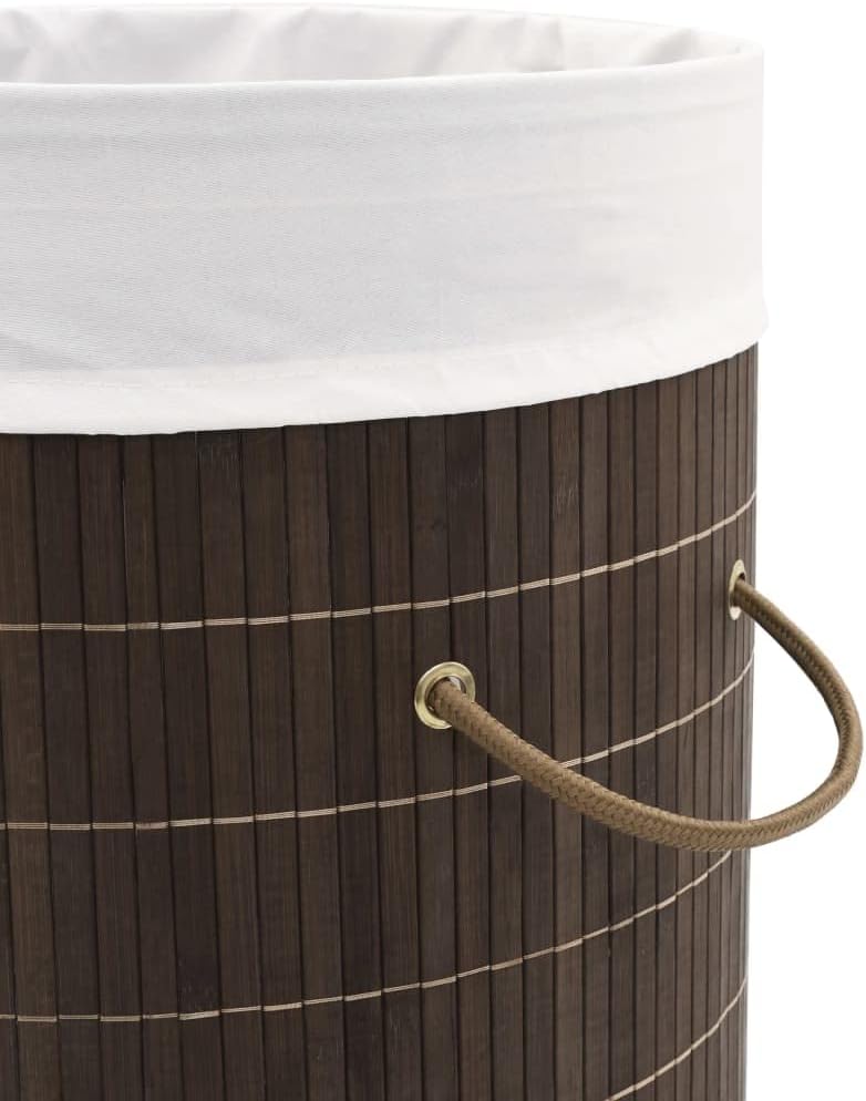 Bamboo Laundry Hamper with Removable Liner, Rectangular Storage Bin for Clothes, Toys, Lightweight Foldable Organizer for Bedroom, Bathroom, Nursery