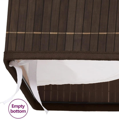 Bamboo Laundry Hamper with Removable Liner, Rectangular Storage Bin for Clothes, Toys, Lightweight Foldable Organizer for Bedroom, Bathroom, Nursery