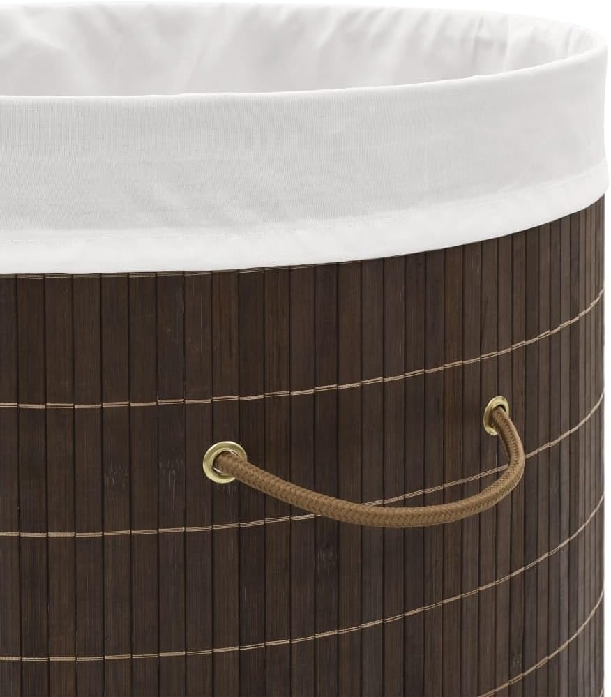 Bamboo Laundry Hamper with Removable Liner, Rectangular Storage Bin for Clothes, Toys, Lightweight Foldable Organizer for Bedroom, Bathroom, Nursery