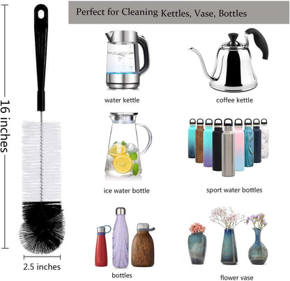 8-Pack Bottle Cleaning Brush Set - Long Handle Bottle Cleaner for Washing Narrow Wine/Beer Bottle, Thermos, Hummingbird Feeder, Sport Well, Plus Kettle/Straw Brush