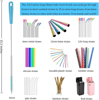 8-Pack Bottle Cleaning Brush Set - Long Handle Bottle Cleaner for Washing Narrow Wine/Beer Bottle, Thermos, Hummingbird Feeder, Sport Well, Plus Kettle/Straw Brush