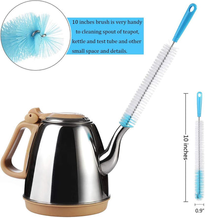 8-Pack Bottle Cleaning Brush Set - Long Handle Bottle Cleaner for Washing Narrow Wine/Beer Bottle, Thermos, Hummingbird Feeder, Sport Well, Plus Kettle/Straw Brush