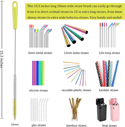 8-Pack Bottle Cleaning Brush Set - Long Handle Bottle Cleaner for Washing Narrow Wine/Beer Bottle, Thermos, Hummingbird Feeder, Sport Well, Plus Kettle/Straw Brush