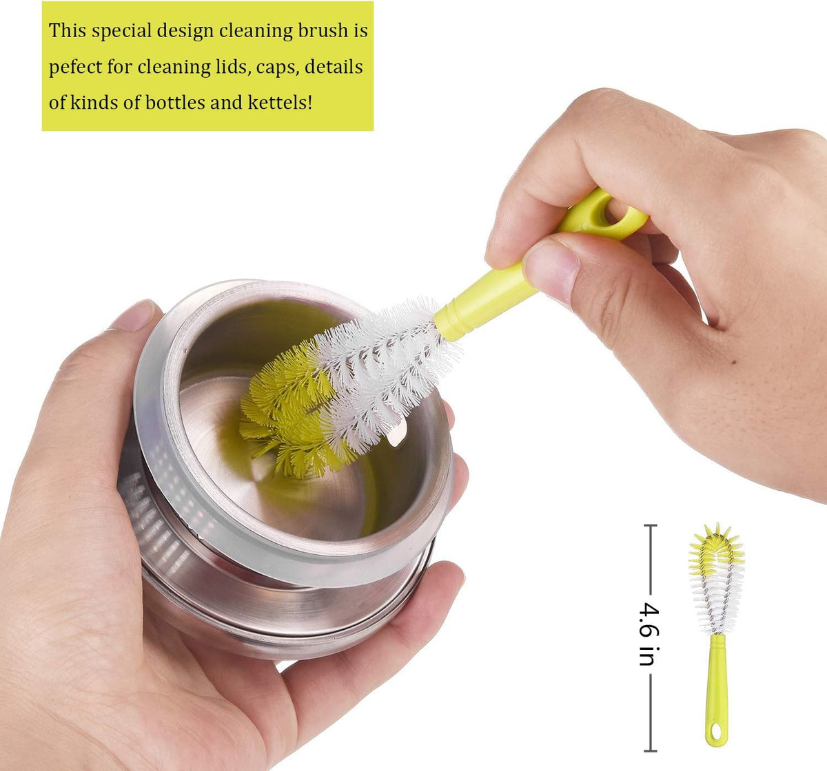 8-Pack Bottle Cleaning Brush Set - Long Handle Bottle Cleaner for Washing Narrow Wine/Beer Bottle, Thermos, Hummingbird Feeder, Sport Well, Plus Kettle/Straw Brush