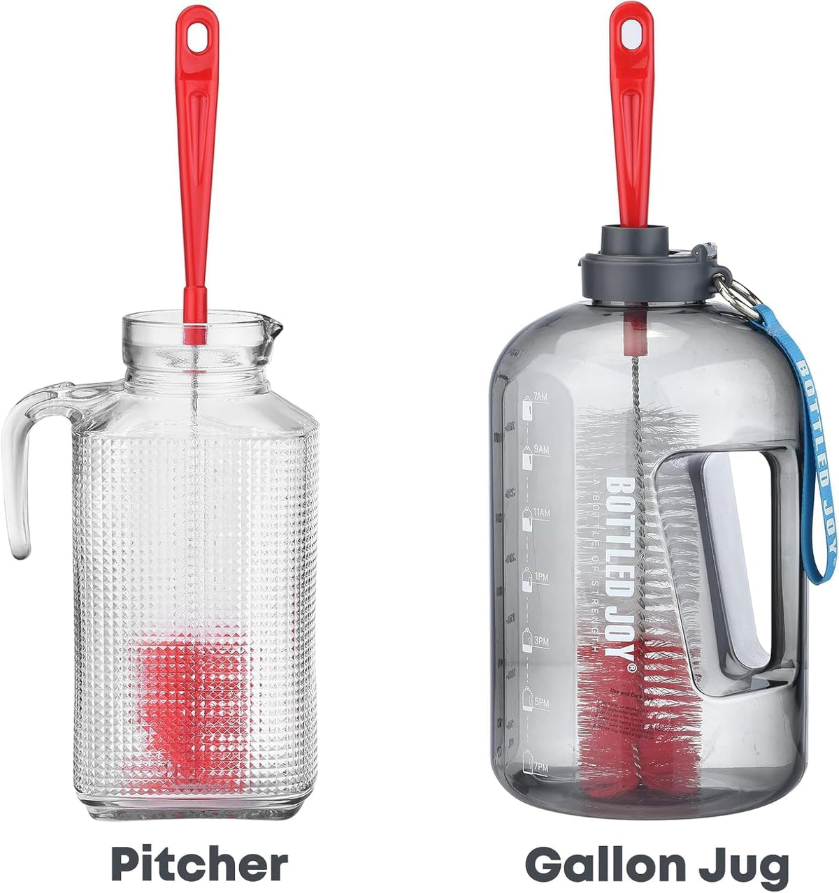 8-Pack Bottle Cleaning Brush Set - Long Handle Bottle Cleaner for Washing Narrow Wine/Beer Bottle, Thermos, Hummingbird Feeder, Sport Well, Plus Kettle/Straw Brush