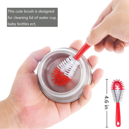 8-Pack Bottle Cleaning Brush Set - Long Handle Bottle Cleaner for Washing Narrow Wine/Beer Bottle, Thermos, Hummingbird Feeder, Sport Well, Plus Kettle/Straw Brush