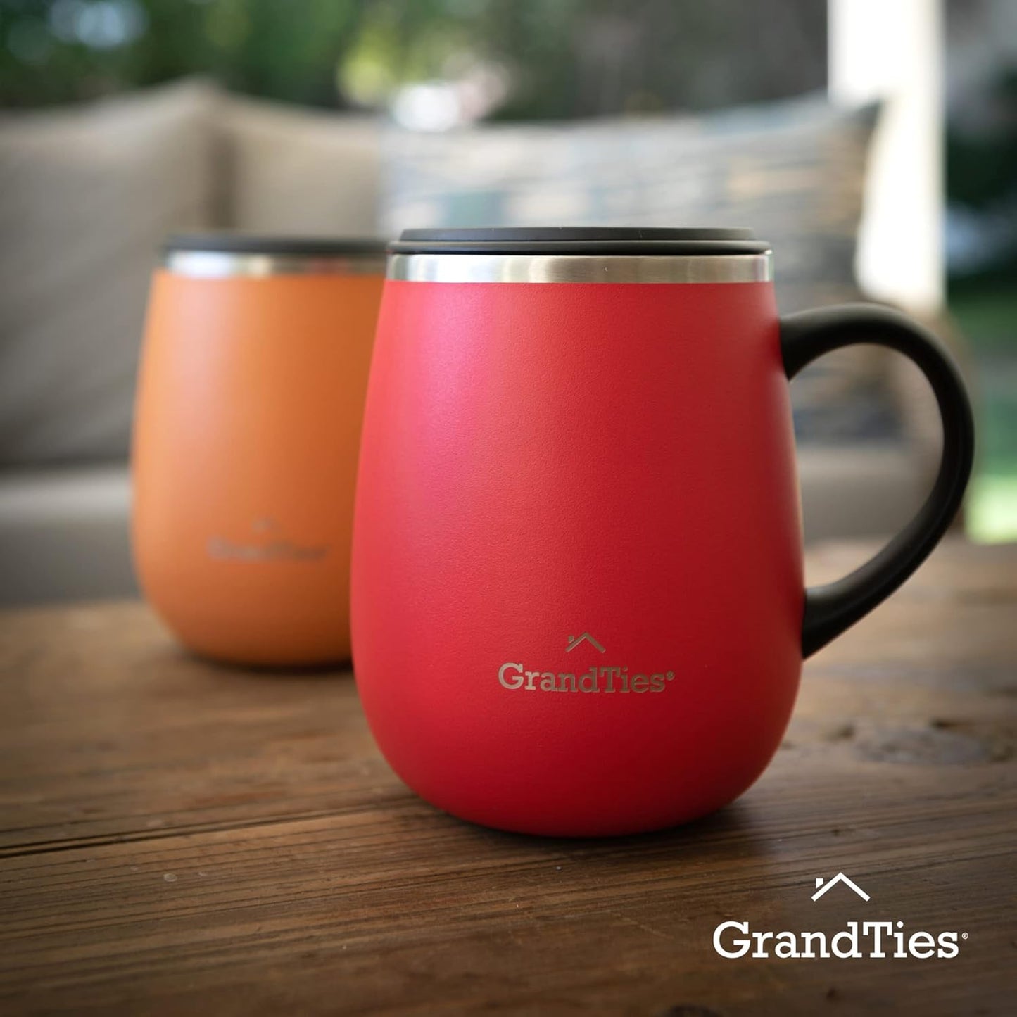 16oz Ceramic-Lined Insulated Coffee Mug with Sliding Lid, Wine-Glass Shape Thermal Tumbler with Double Walled Vacuum to Keeps Beverages Hot or Cold (Frosted Glacier)