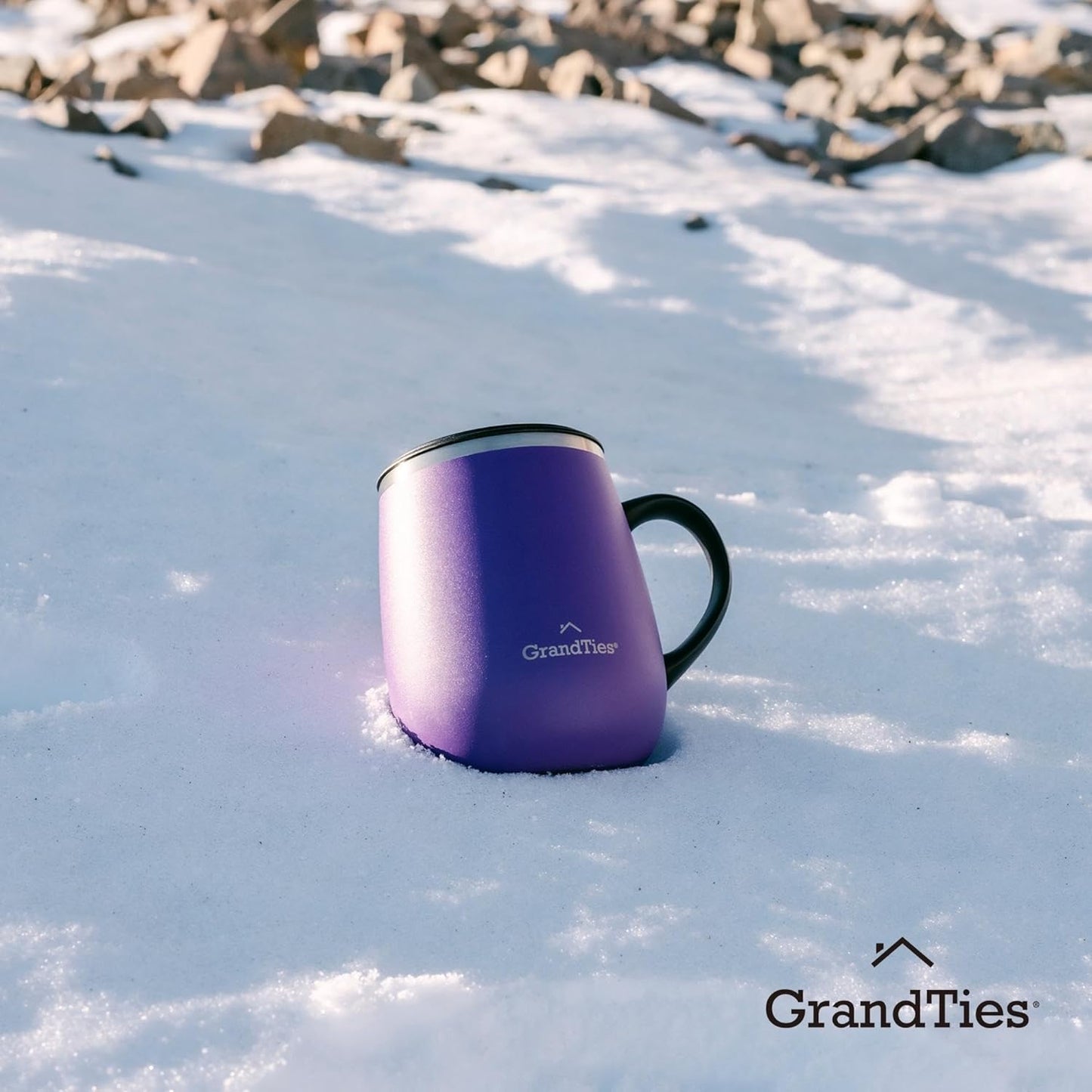 16oz Ceramic-Lined Insulated Coffee Mug with Sliding Lid, Wine-Glass Shape Thermal Tumbler with Double Walled Vacuum to Keeps Beverages Hot or Cold (Frosted Glacier)