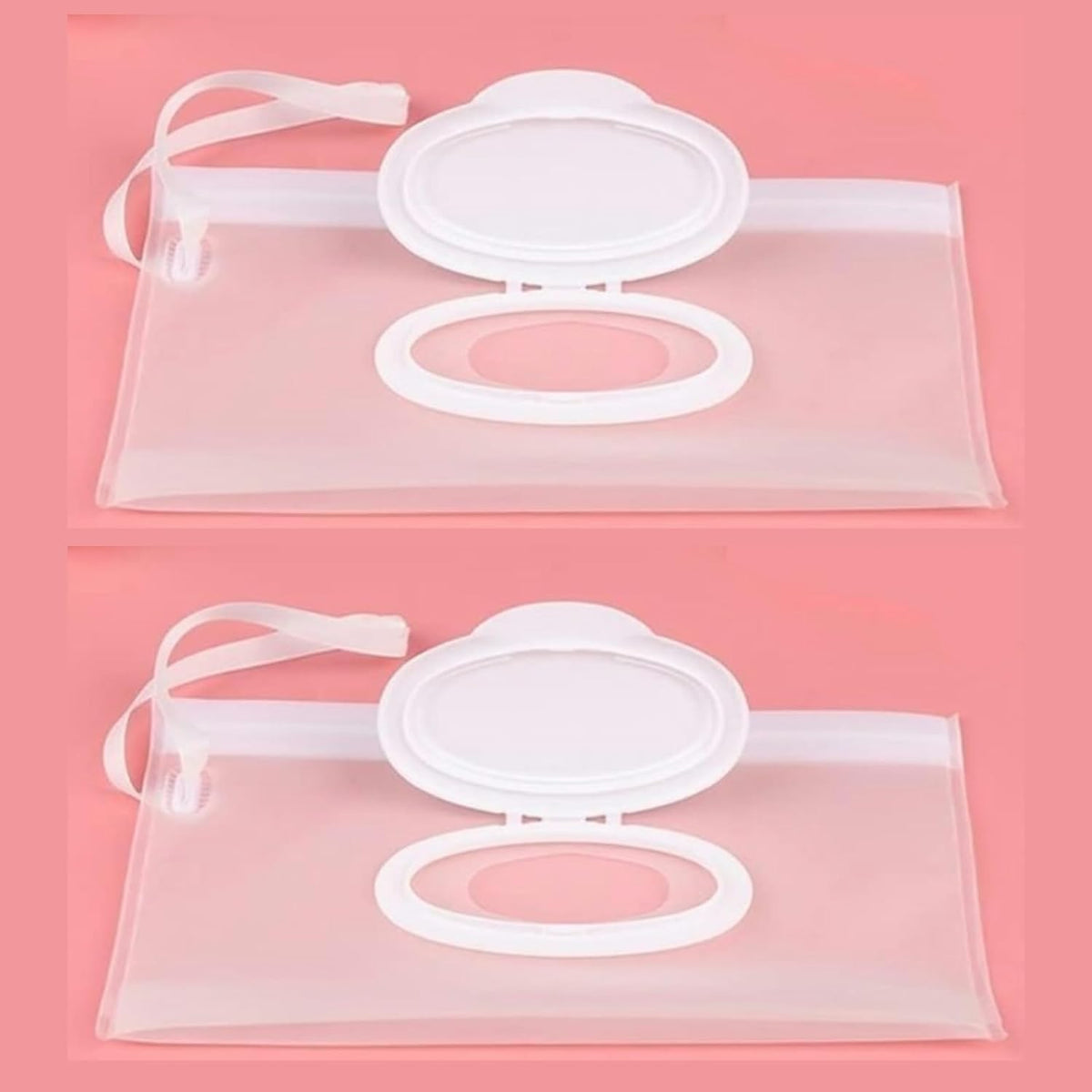 2 Pcs White Baby Wipe Case, Travel Holder Keeps Wipes Moist Set of Wet Diaper Wipes Holders Cases Portable Travel On The Go Refillable Dispenser Container Waterproof Wipe Container,Diaper Wipe Holders