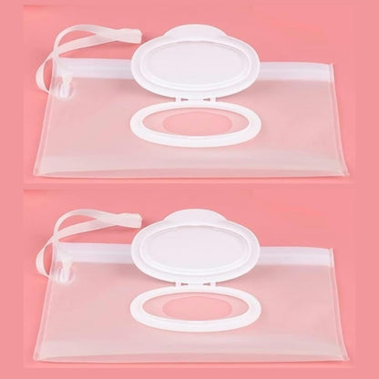 2 Pcs White Baby Wipe Case, Travel Holder Keeps Wipes Moist Set of Wet Diaper Wipes Holders Cases Portable Travel On The Go Refillable Dispenser Container Waterproof Wipe Container,Diaper Wipe Holders