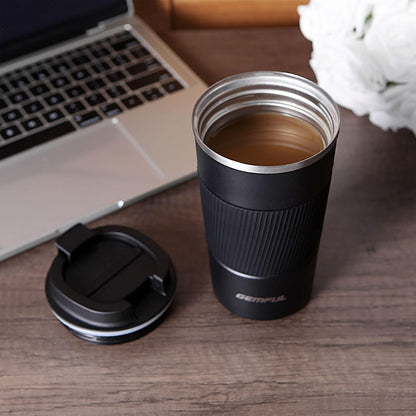 GEMFUL 17oz Stainless Steel Mug Insulated Travel Coffee Tumbler (Blue) | Double-wall Vacuum, Leak-proof Lid, Fit Car Cup Holder, Bpa-free, Easy Clean, Hot/cold for Commute/Office/Outdoor/Home/Travel