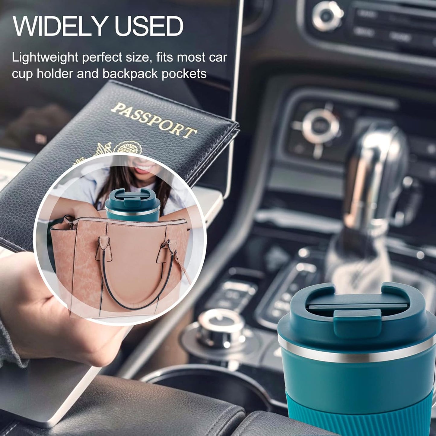 GEMFUL 17oz Stainless Steel Mug Insulated Travel Coffee Tumbler (Blue) | Double-wall Vacuum, Leak-proof Lid, Fit Car Cup Holder, Bpa-free, Easy Clean, Hot/cold for Commute/Office/Outdoor/Home/Travel