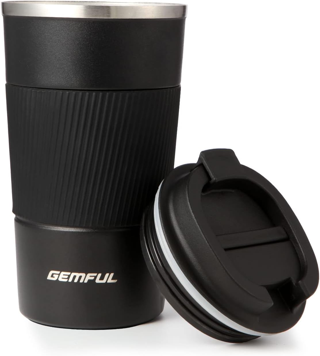 GEMFUL 17oz Stainless Steel Mug Insulated Travel Coffee Tumbler (Blue) | Double-wall Vacuum, Leak-proof Lid, Fit Car Cup Holder, Bpa-free, Easy Clean, Hot/cold for Commute/Office/Outdoor/Home/Travel