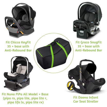 SCTEL Infant Car Seat Travel Bag Fits Car Seats with Anti-Rebound Bar Base