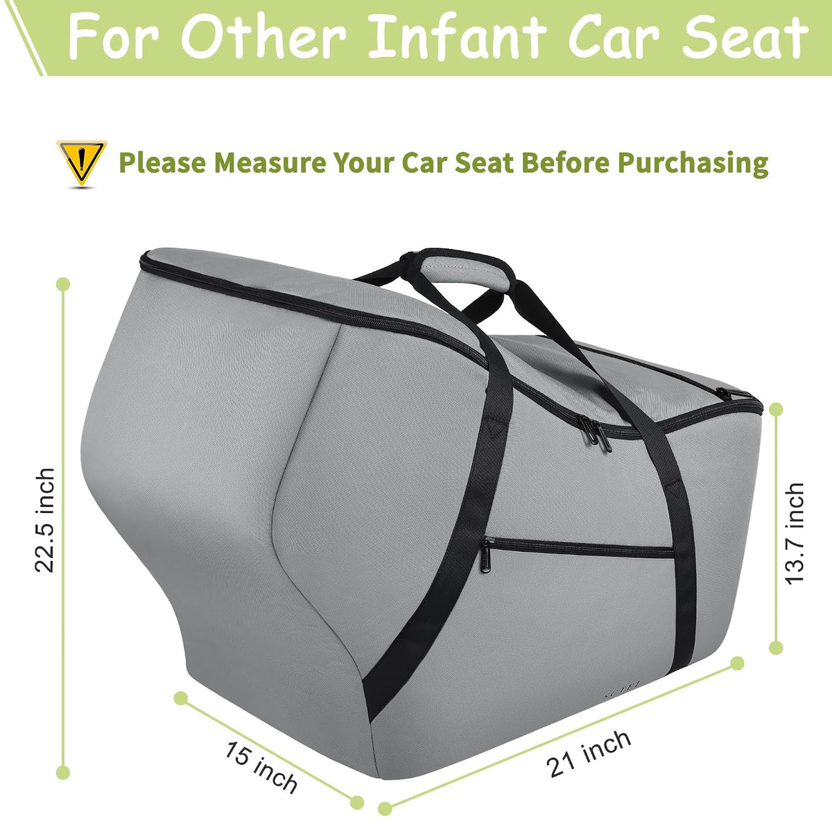 SCTEL Infant Car Seat Travel Bag Fits Car Seats with Anti-Rebound Bar Base