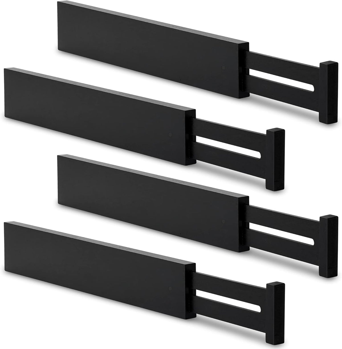 Dresser Drawer Dividers, 4" High Black Drawer Organizers Clothes