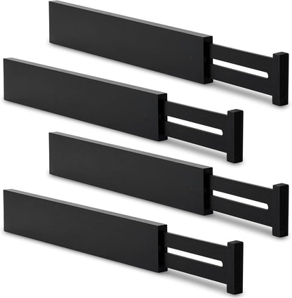 Dresser Drawer Dividers, 4" High Black Drawer Organizers Clothes
