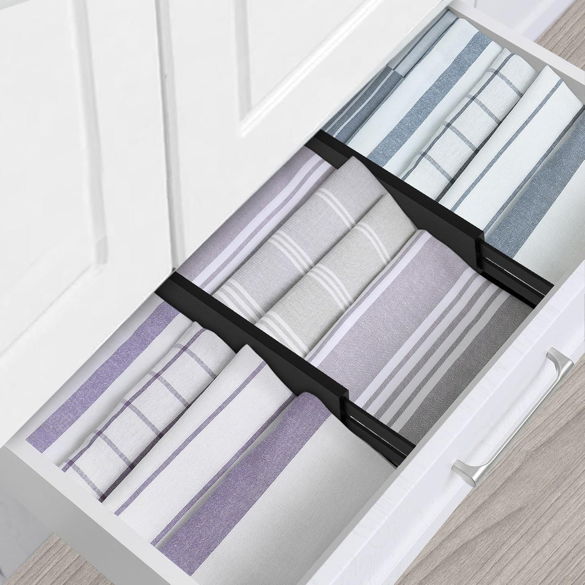 Dresser Drawer Dividers, 4" High Black Drawer Organizers Clothes