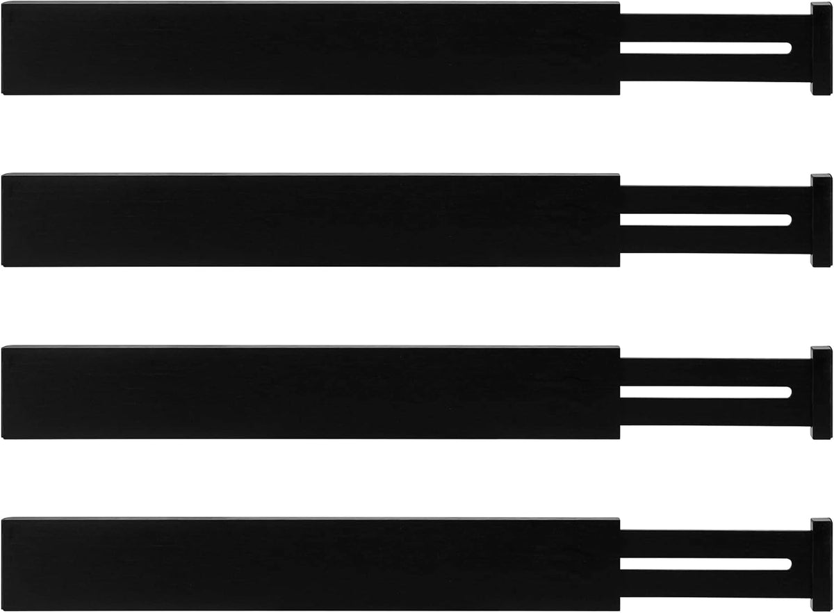 Dresser Drawer Dividers, 4" High Black Drawer Organizers Clothes