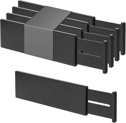 Dresser Drawer Dividers, 4" High Black Drawer Organizers Clothes