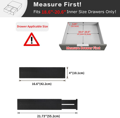 Dresser Drawer Dividers, 4" High Black Drawer Organizers Clothes