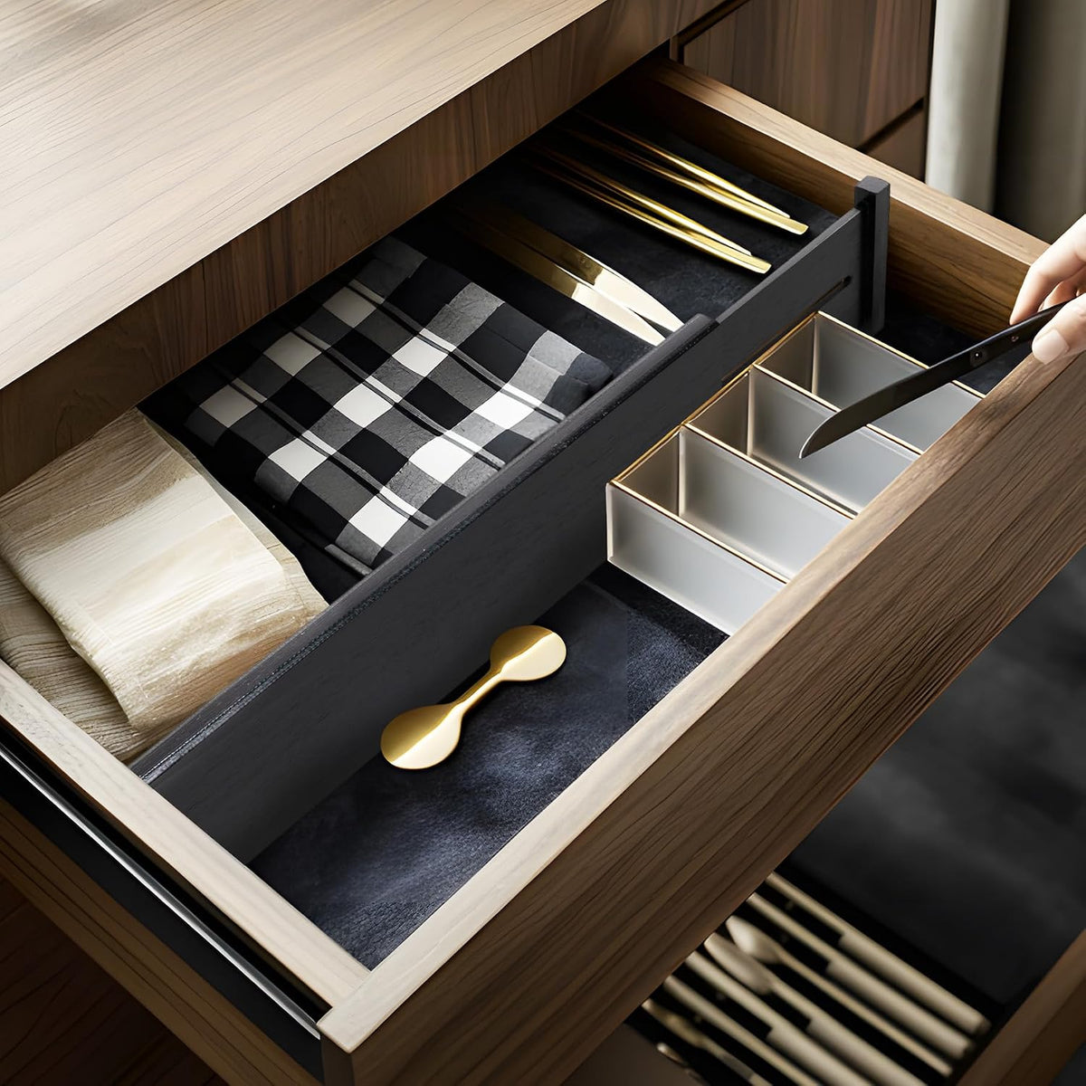 Dresser Drawer Dividers, 4" High Black Drawer Organizers Clothes