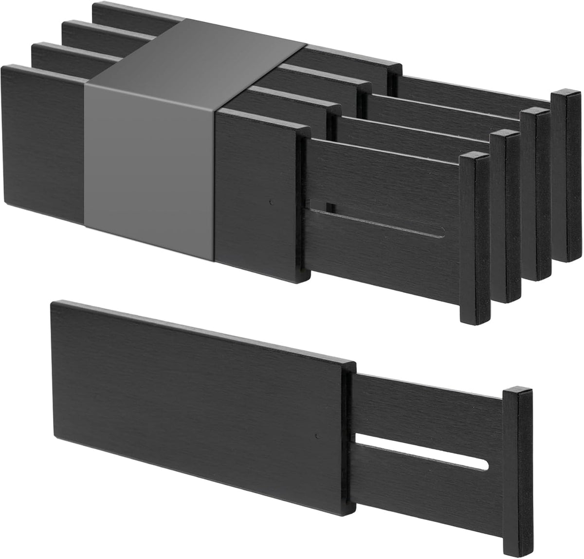 Dresser Drawer Dividers, 4" High Black Drawer Organizers Clothes