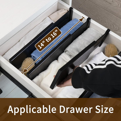 Dresser Drawer Dividers, 4" High Black Drawer Organizers Clothes