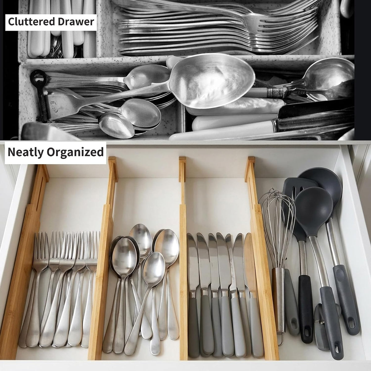 Dresser Drawer Dividers, 4" High Black Drawer Organizers Clothes