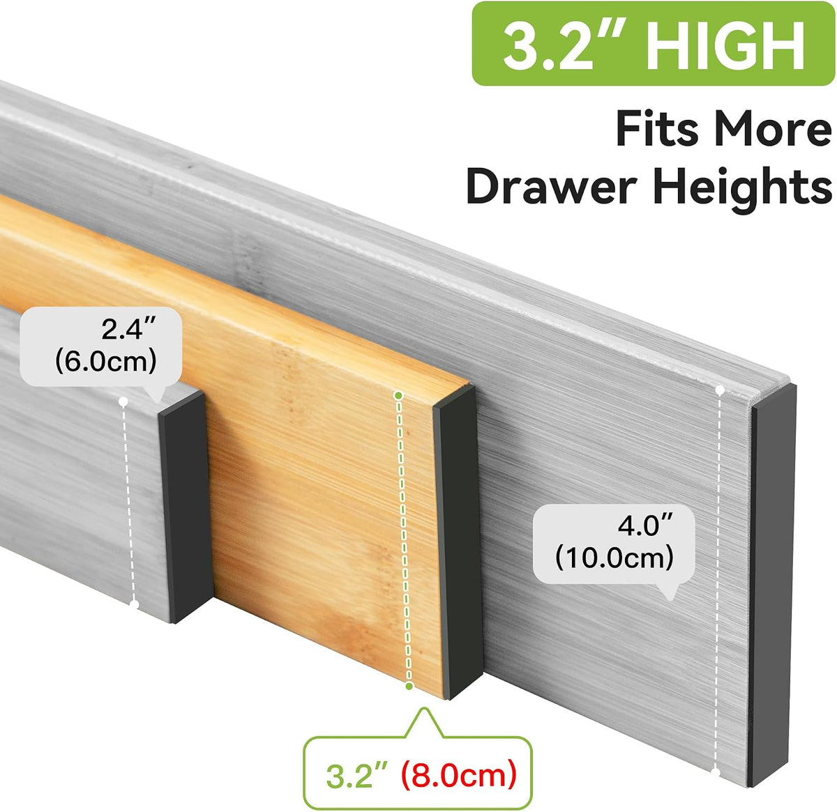 Dresser Drawer Dividers, 4" High Black Drawer Organizers Clothes