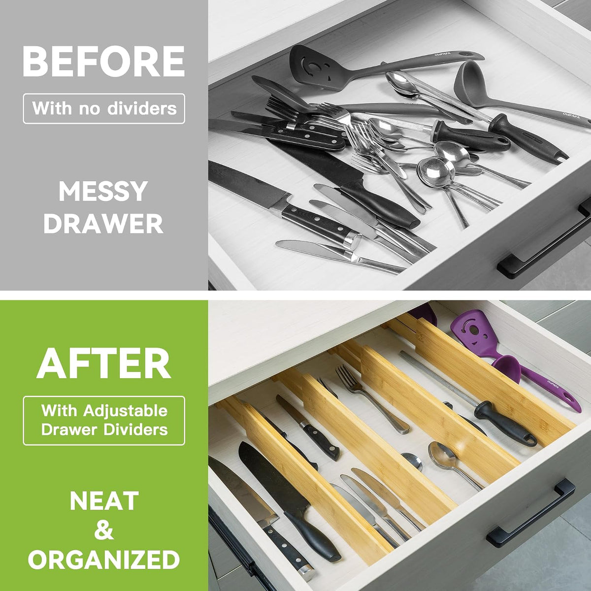 Dresser Drawer Dividers, 4" High Black Drawer Organizers Clothes