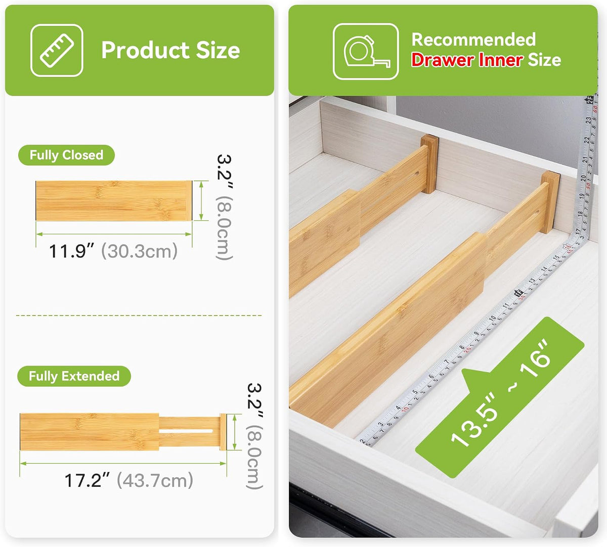 Dresser Drawer Dividers, 4" High Black Drawer Organizers Clothes