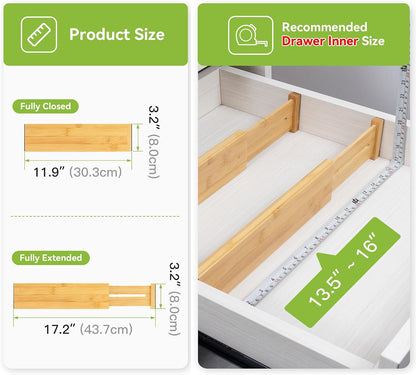 Dresser Drawer Dividers, 4" High Black Drawer Organizers Clothes