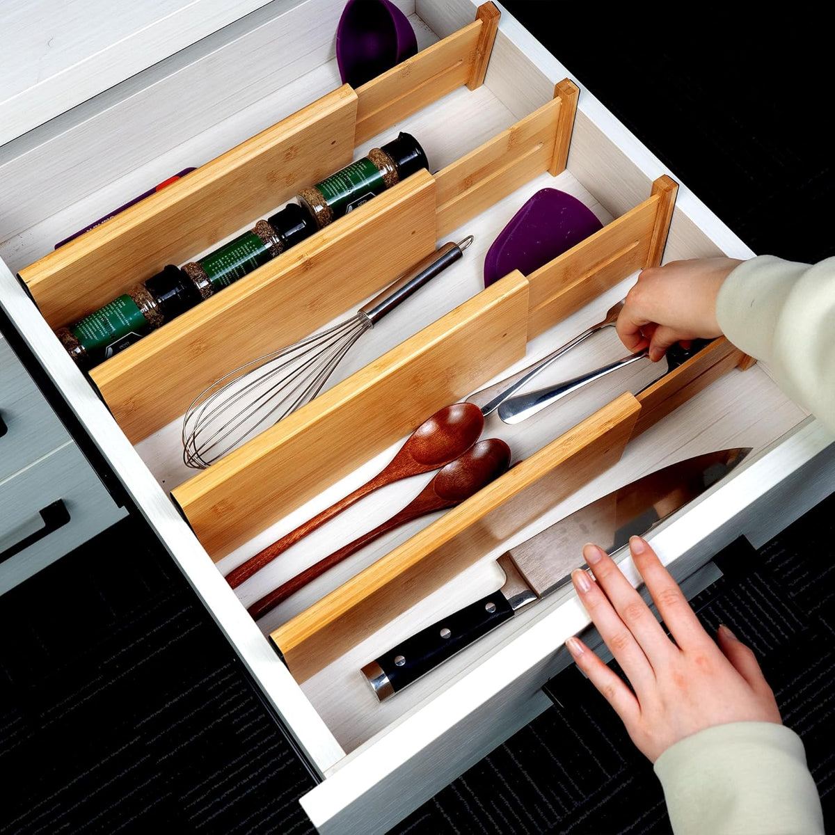 Dresser Drawer Dividers, 4" High Black Drawer Organizers Clothes