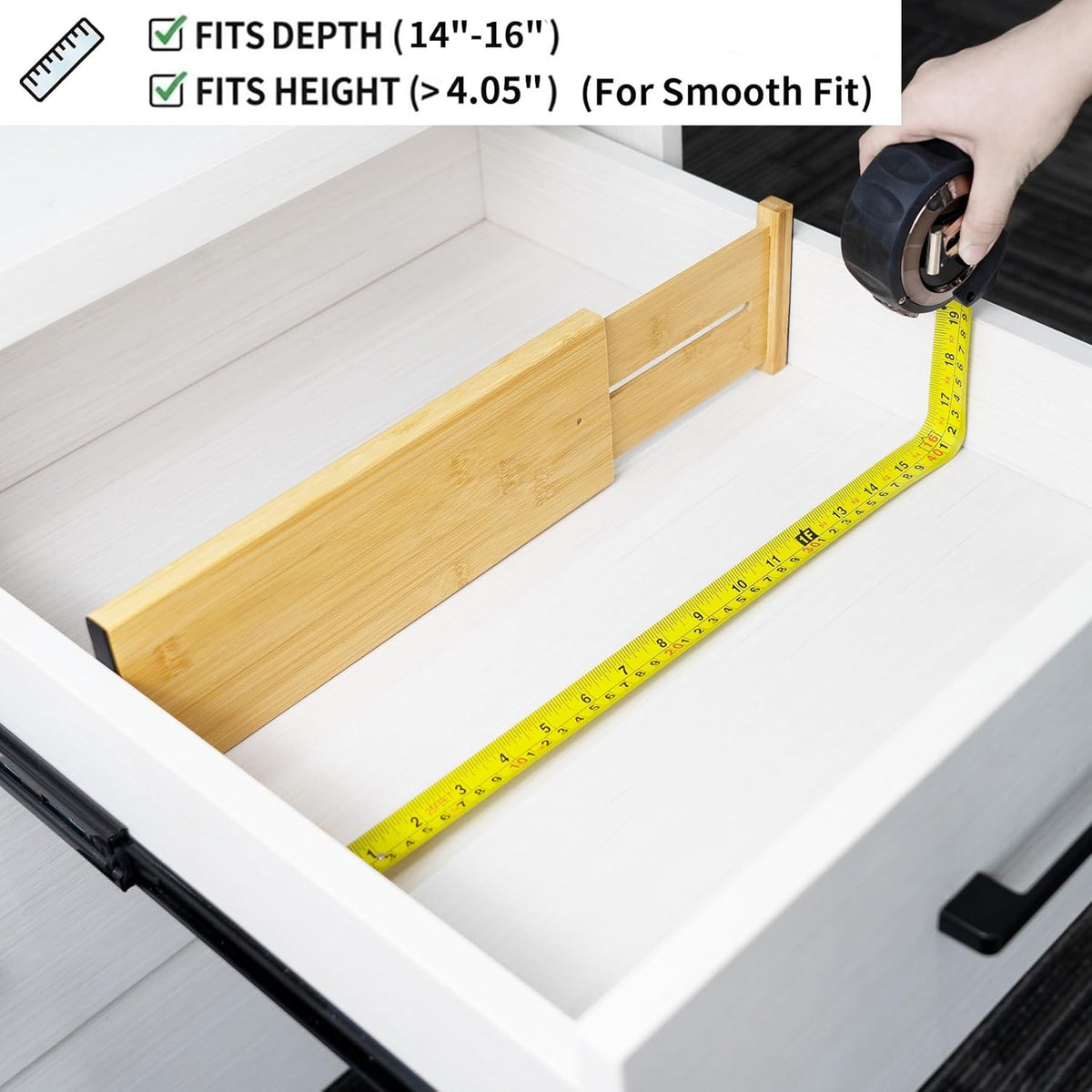 Dresser Drawer Dividers, 4" High Black Drawer Organizers Clothes
