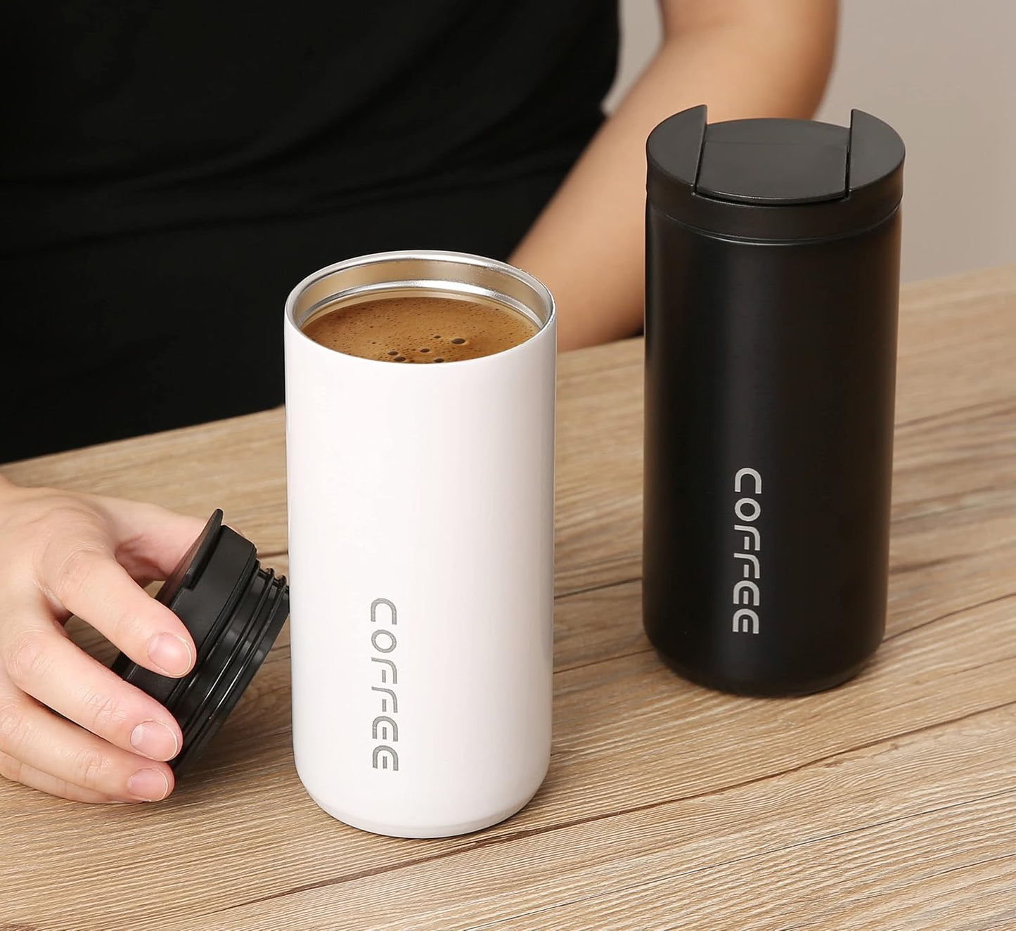 Travel Mug Vacuum Insulated Coffee Mug, Blue, 13.5oz/400ml