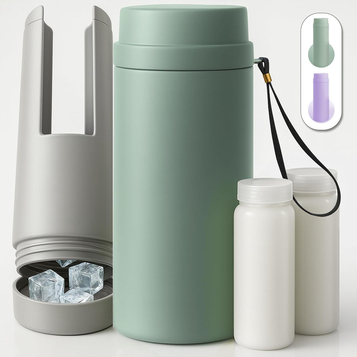 Portable Breast Milk Cooler Bottle: 30H Cooling Time, 2 x 150ml/5Oz BPA-Free, Durable Breastmilk Storage Bottles, Breastmilk Cooler, Travel Breastfeeding Milk Chiller for Baby