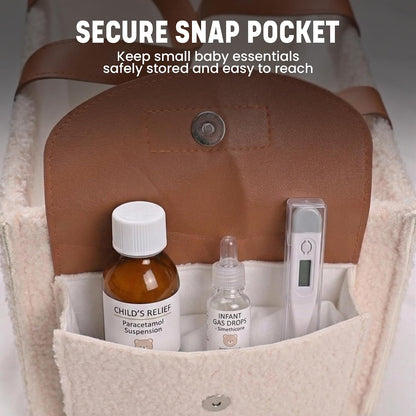 Baby Diaper Caddy Organizer with Adjustable Handle and Secure Snap Pocket - Portable Diaper Caddy Basket - Diaper Organizer - Baby Caddy for Boy or Girl – Large