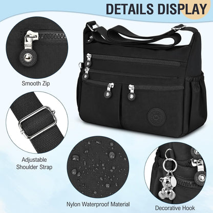 Nylon Crossbody Bags for Women Travel Purses Shoulder Bag Handbags