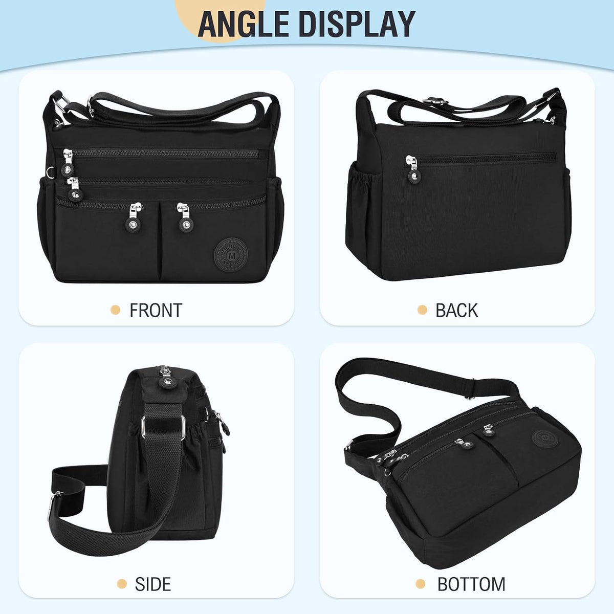 Nylon Crossbody Bags for Women Travel Purses Shoulder Bag Handbags