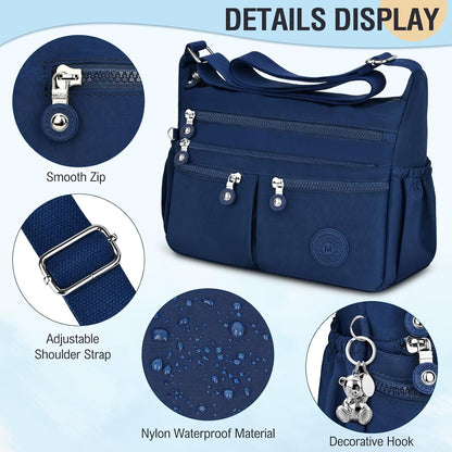 Nylon Crossbody Bags for Women Travel Purses Shoulder Bag Handbags