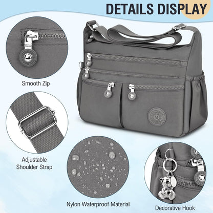 Nylon Crossbody Bags for Women Travel Purses Shoulder Bag Handbags
