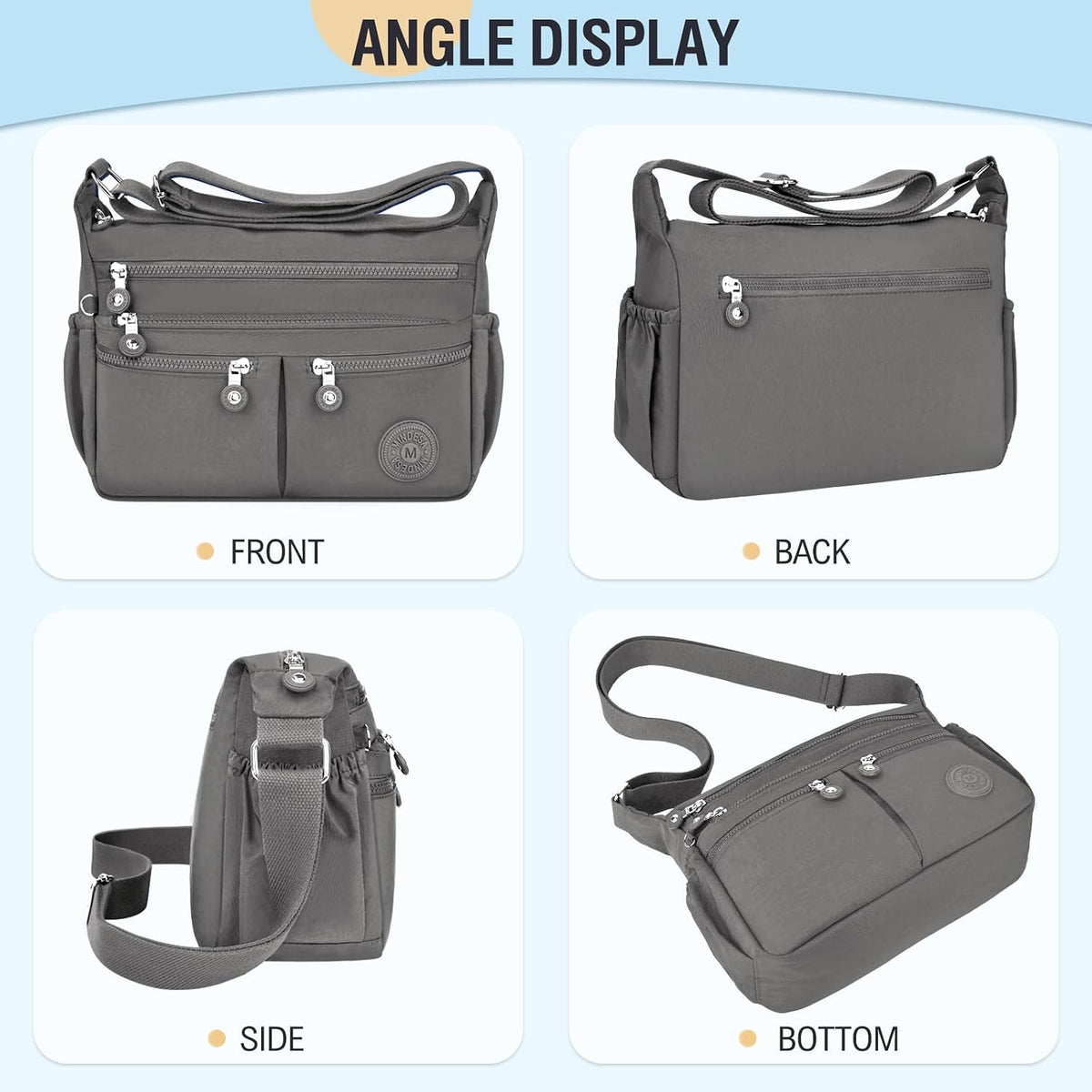 Nylon Crossbody Bags for Women Travel Purses Shoulder Bag Handbags